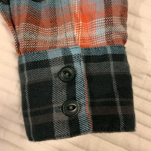 Patagonia Women’s Cascade Plaid Smolder Blue W's Heywood Flannel Shirt SZ 4 - Picture 3 of 9